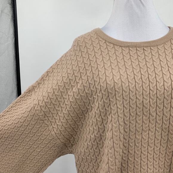 Truth By Republic Sweater Womens M Medium Latte Textured Crop Pullover Oversized - Picture 4 of 14